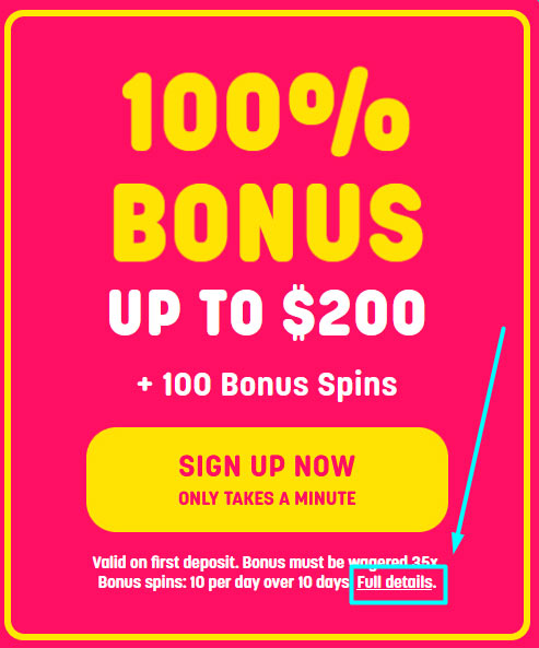 Get all bonuses and read full details