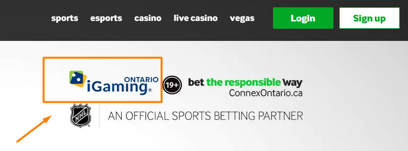 look for the iGaming Ontario logo